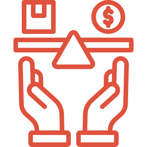 Icon, das faire Preise darstellt, steht für transparente Kosten, ausgewogene Angebote und vertrauenswürdige Preisgestaltung